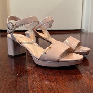 Authentic Prada Nude Patent Leather Platform Sandals